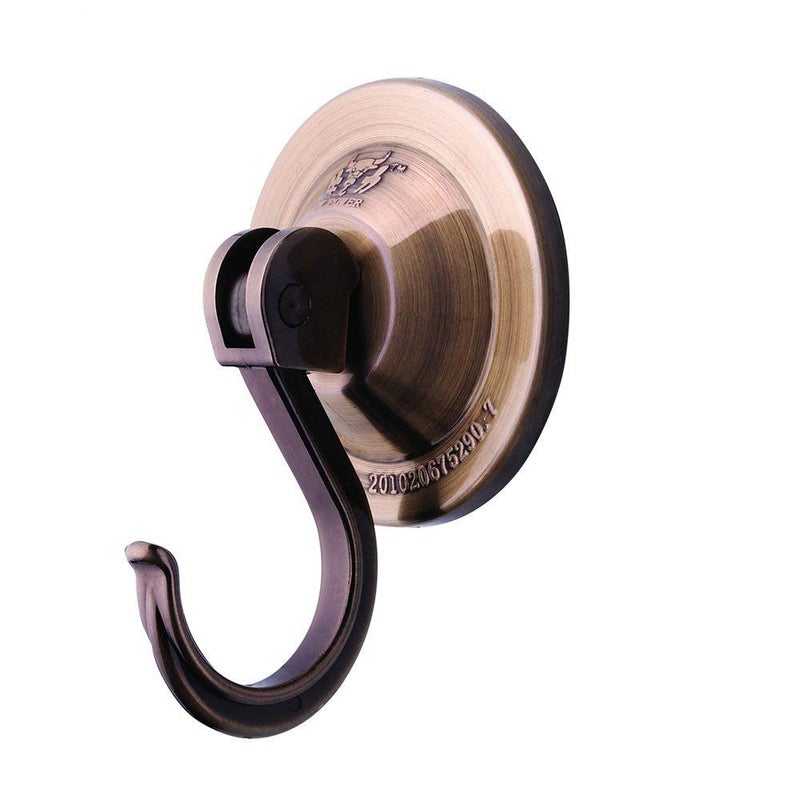 NL HOME Powerful Wreath Hangers for Window or Glass Door, 4-Pack Powerful Suction Cup Hooks Utility Hooks, Antique Gold - Image 1